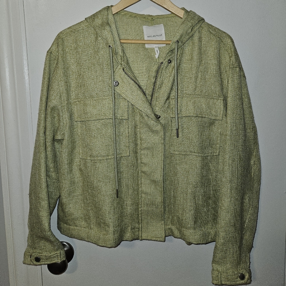 Avec Les Filles Lightweight Hooded Jacket Size XL